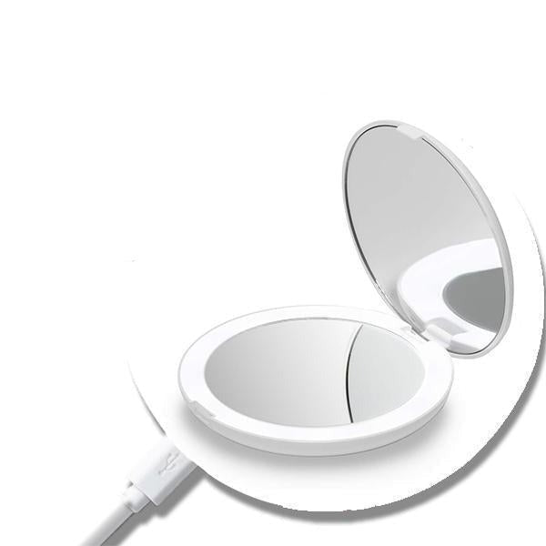 Miroir de maquillage LED portatif rechargeable