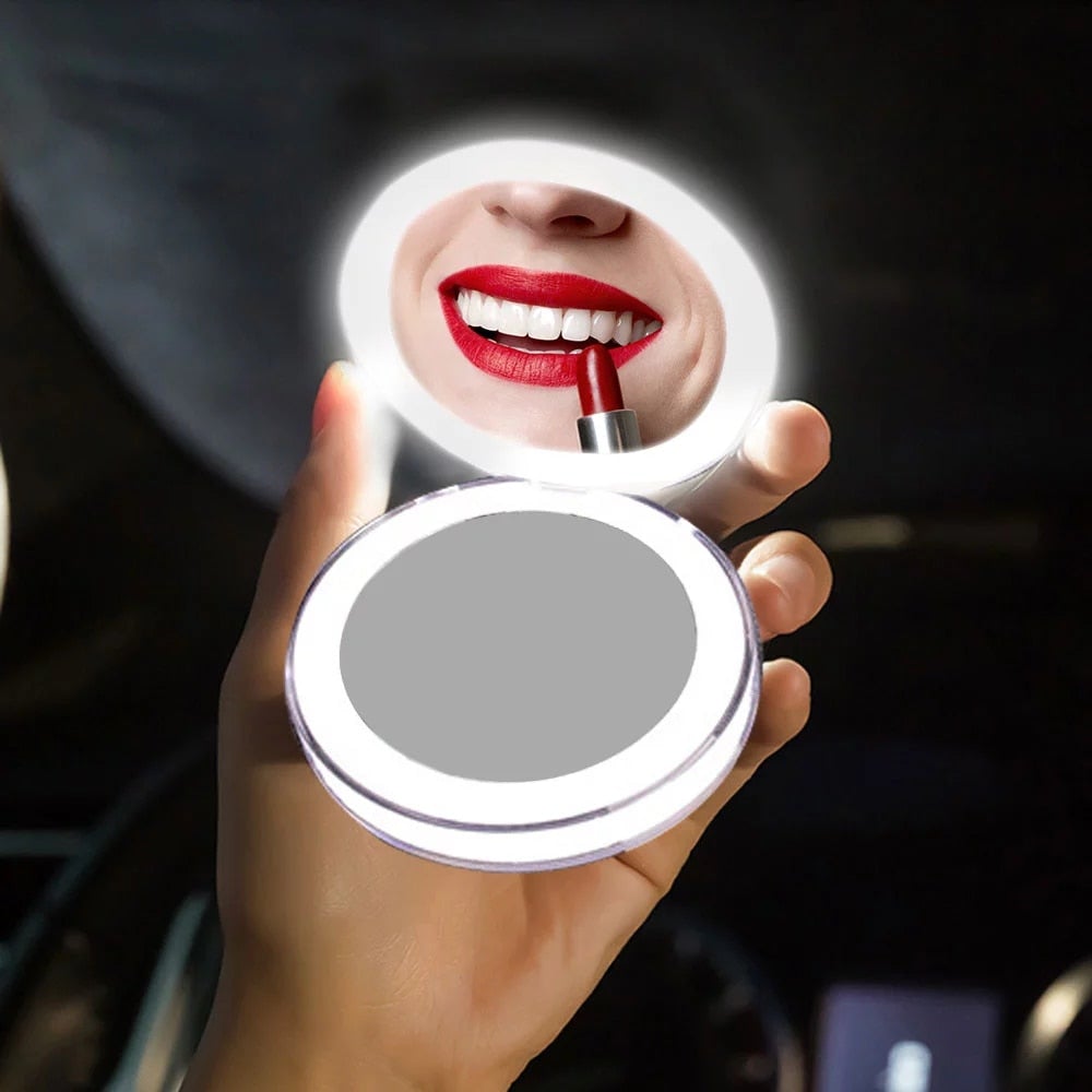 Miroir de maquillage LED portatif rechargeable