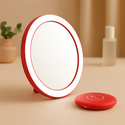 Miroir de maquillage LED portatif rechargeable