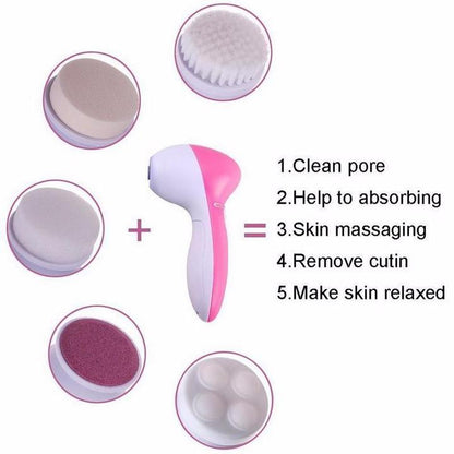 Ensemble de brosses nettoyantes électriques 5 en 1 pour le visage